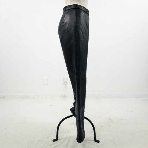 Vintage 4 Leather Highrise Straight Pants Black - Picture 6 of 11